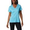 Columbia Womens Hike Short Sleeve V NeckHiking Shirt(Atoll)