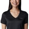 Columbia Womens Hike Short Sleeve V NeckHiking Shirt(Black)
