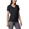 Columbia Womens Hike Short Sleeve V NeckHiking Shirt(Black)