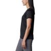 Columbia Womens Hike Short Sleeve V NeckHiking Shirt(Black)