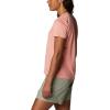 Columbia Womens Hike Short Sleeve V NeckHiking Shirt(Coral Reef Heather)