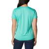 Columbia Womens Hike Short Sleeve V NeckHiking Shirt(Electric Turquoise Heather)