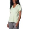 Columbia Womens Hike Short Sleeve V NeckHiking Shirt(Sage Leaf Heather)