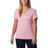 Columbia Womens Hike Short Sleeve V NeckHiking Shirt(Wild Rose Heather)