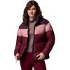 Columbia Womens Puffect II Colorblock Jacket(Rich Wine/Eraser Pink/Moonvista)
