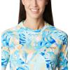 Columbia Women’s Super Tidal Tee Long Sleeve(Blue Macaw Philo Palms)