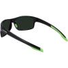 Columbia mens Burr Rectangular Sunglasses(Shiny Black & Green/Green Mirror)