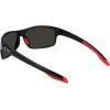 Columbia mens Burr Rectangular Sunglasses(Shiny Black & Red/Orange Revo)