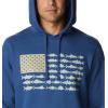 Columbia mens Pfg Fish Flag II Hoodie(Carbon/Cool Green Usa)