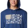 Columbia mens Pfg Fish Flag II Hoodie(Carbon/White Trout Flies)