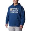 Columbia mens Pfg Fish Flag II Hoodie(Carbon/White Trout Flies)