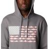 Columbia mens Pfg Fish Flag II Hoodie(City Grey/Sorbet Usa)