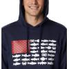 Columbia mens Pfg Fish Flag II Hoodie(Collegiate Navy/White Alaska Fish)
