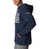 Columbia mens Pfg Fish Flag II Hoodie(Collegiate Navy/White Usa)