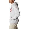 Columbia mens Pfg Fish Flag II Hoodie(Cool Grey/Bright Red Canada)