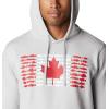 Columbia mens Pfg Fish Flag II Hoodie(Cool Grey/Bright Red Canada)