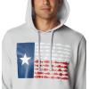 Columbia mens Pfg Fish Flag II Hoodie(Cool Grey/Texas)