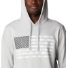Columbia mens Pfg Fish Flag II Hoodie(Cool Grey/White Usa)