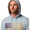 Columbia mens Pfg Fish Flag II Hoodie(Crushed Blue/White Usa)