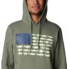 Columbia mens Pfg Fish Flag II Hoodie(Cypress/Key West Alaska Fish)