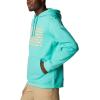 Columbia mens Pfg Fish Flag II Hoodie(Electric Turquoise/Bright Nectar Usa)