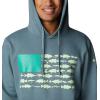 Columbia mens Pfg Fish Flag II Hoodie(Metal/Key West Bass Lures)