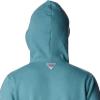 Columbia mens Pfg Fish Flag II Hoodie(Tranquil Teal/Orange Reef Trout Flies)