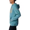 Columbia mens Pfg Fish Flag II Hoodie(Tranquil Teal/Orange Reef Trout Flies)