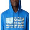 Columbia mens Pfg Fish Flag II Hoodie(Vivid Blue/Cocoa Butter Mid Atlantic)