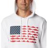 Columbia mens Pfg Fish Flag II Hoodie(White/Red Spark Usa)