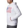 Columbia mens Pfg Fish Flag II Hoodie(White/Sunset Red Midatlantic Fish)