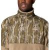 Columbia mens Phg Fleece Overlay II 1/4 Zip(Flax/Mossy Oak Bottomland)