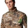 Columbia mens Phg Fleece Overlay II 1/4 Zip(Flax/Realtree Edge)