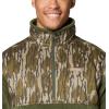 Columbia mens Phg Fleece Overlay II 1/4 Zip(Surplus Green/Mossy Oak Bottomland)