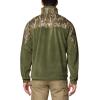 Columbia mens Phg Fleece Overlay II 1/4 Zip(Surplus Green/Mossy Oak Bottomland)