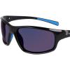 Columbia mens Slick Creek Rectangular Sunglasses(Shiny Black & Blue/Blue Mirror)