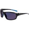 Columbia mens Slick Creek Rectangular Sunglasses(Shiny Black & Blue/Blue Mirror)