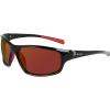 Columbia mens Slick Creek Rectangular Sunglasses(Shiny Black & Red/Orange Revo)