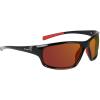 Columbia mens Slick Creek Rectangular Sunglasses(Shiny Black & Red/Orange Revo)