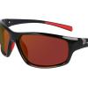 Columbia mens Slick Creek Rectangular Sunglasses(Shiny Black & Red/Orange Revo)