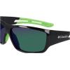 Columbia mens Utilizer Wrap Sunglasses(Shiny Black & Green/Green Mirror)