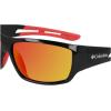 Columbia mens Utilizer Wrap Sunglasses(Shiny Black & Red/Red Revo)
