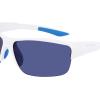 Columbia mens Wingard Rectangular Sunglasses(Shiny White & Blue/Blue Mirror)