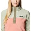 Columbia womens Benton Springs 1/2 Snap Pullover(Faded Peach/Safari/Stone Green)