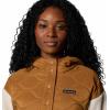 Columbia womens Cloud Point Hooded Fleece(Camel Brown/Dark Stone)