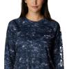 Columbia womens Super Tidal Tee Long Sleeve(Collegiate Navy Contour Fish)