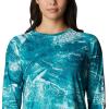 Columbia womens Super Tidal Tee Long Sleeve(Electric Turquoise Realtree Horizon)