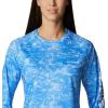 Columbia womens Super Tidal Tee Long Sleeve(Harbor Blue Contour Fish)
