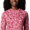 Columbia womens Super Tidal Tee Long Sleeve(Red Lily Archive Palms Print)