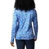 Columbia womens Super Tidal Tee Long Sleeve(Stormy Blue Archive Palms Print)